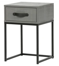 Szafka nocna MORRIS 52 cm drewno sosny szara