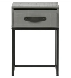 Szafka nocna MORRIS 52 cm drewno sosny szara