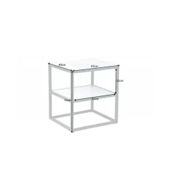 Szafka nocna RAUL 45 cm w optyce białego marmuru