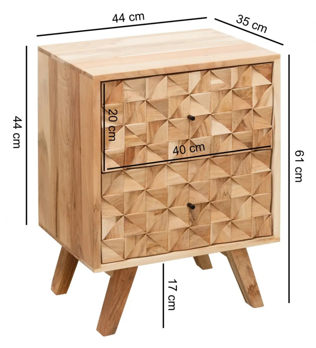 Szafka nocna REWA 44 cm drewno akacja