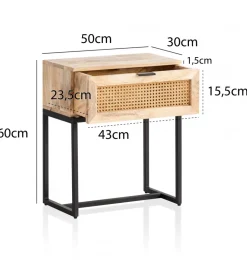 Szafka nocna ZOVI 50 cm drewno mango