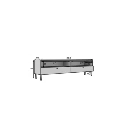 Szafka RTV DULLUM 200 cm biały