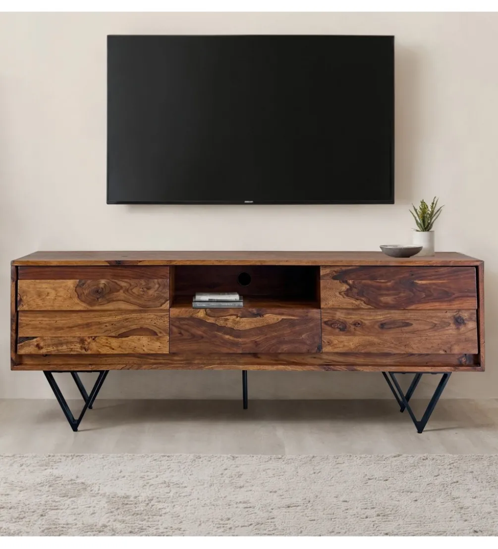 Szafka RTV WOHNLING 160 cm drewno sheesham