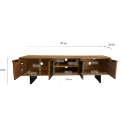 Szafka RTV WOHNLING 150 cm drewno akacja