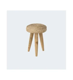 Taboret WATER drewno teak naturalny biały