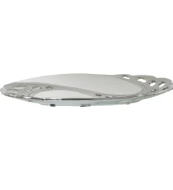 Taca CENTERPLANCE 30 cm srebrnobiała