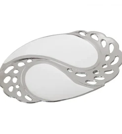 Taca CENTERPLANCE 30 cm srebrnobiała