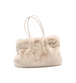 Torba MIKA FURR 56 cm kremowa