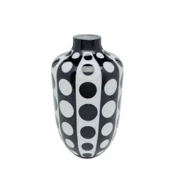 Wazon BRILLAR 45 cm czarno biały szklany