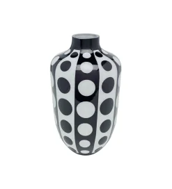 Wazon BRILLAR 45 cm czarno biały szklany
