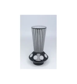 Wazon BRILLAR 40 cm czarno biały szklany