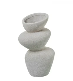 Wazon KATAM 25 cm ceramika biały piaskowy