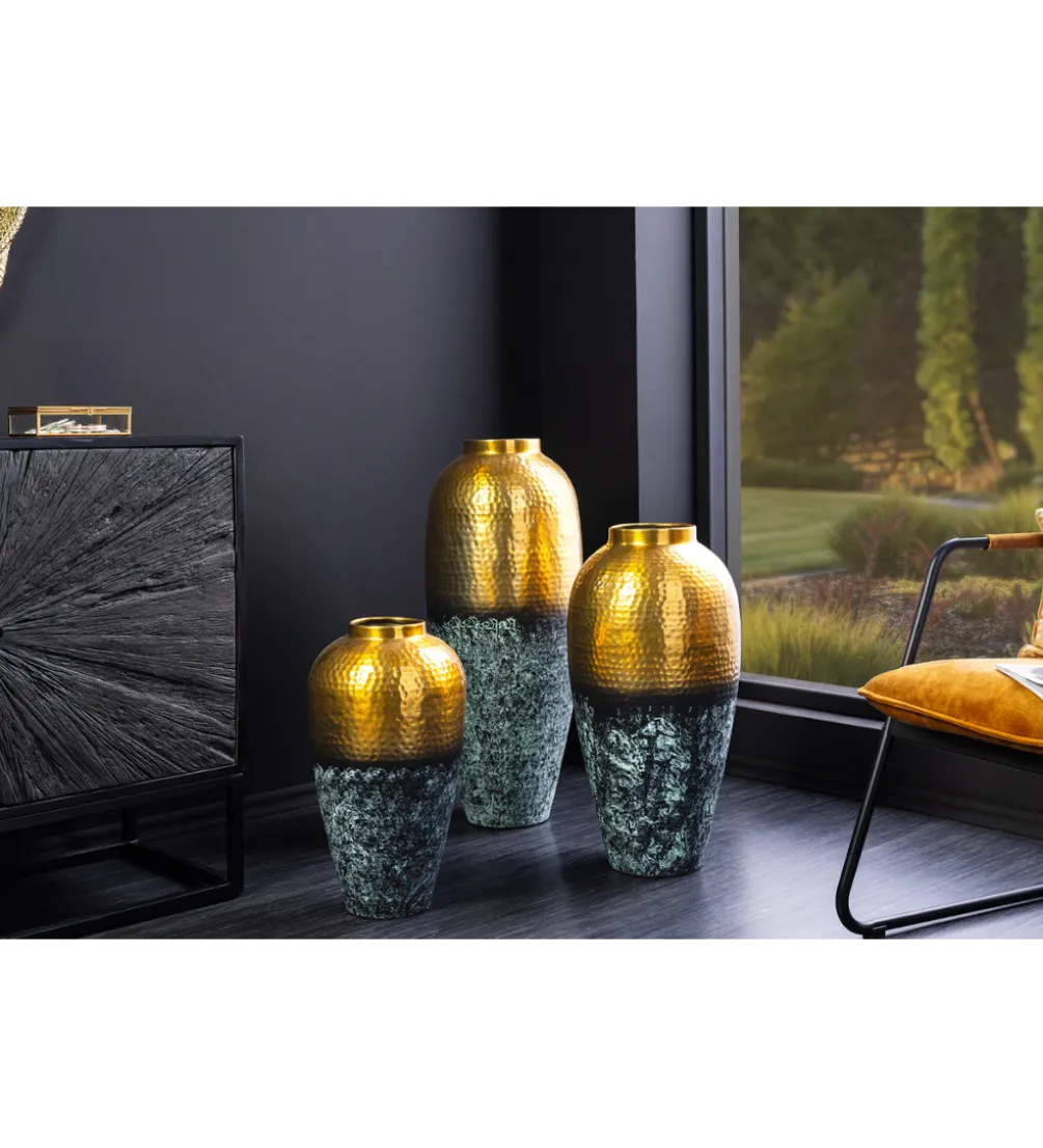 Wazon ORIENT L 65 cm złoto z patyną