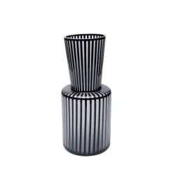 Wazon ROULETTE 41 cm czarno biały szklany
