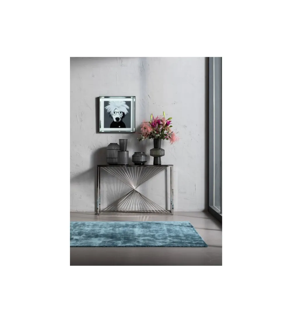 Wazon ROULETTE 41 cm czarno biały szklany