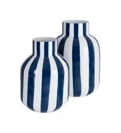 Wazon STRIPERSY 30 cm biały niebieski