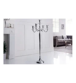 Świecznik 5 - ramienny 120 cm srebrny