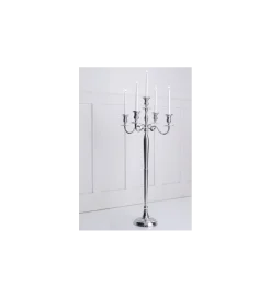 Świecznik 5 - ramienny 120 cm srebrny
