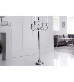 Świecznik 5 - ramienny 120 cm srebrny