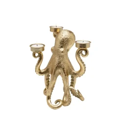 Świecznik OCTOPUS 23 cm złoty
