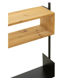 Wieszak ścienny TINA 130 cm drewno jodła czarny