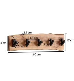 Wieszak HAKI 60 cm drewno akacja