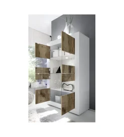 Witryna BASIC 102 cm biała z dodatkiem koloru klon Pero
