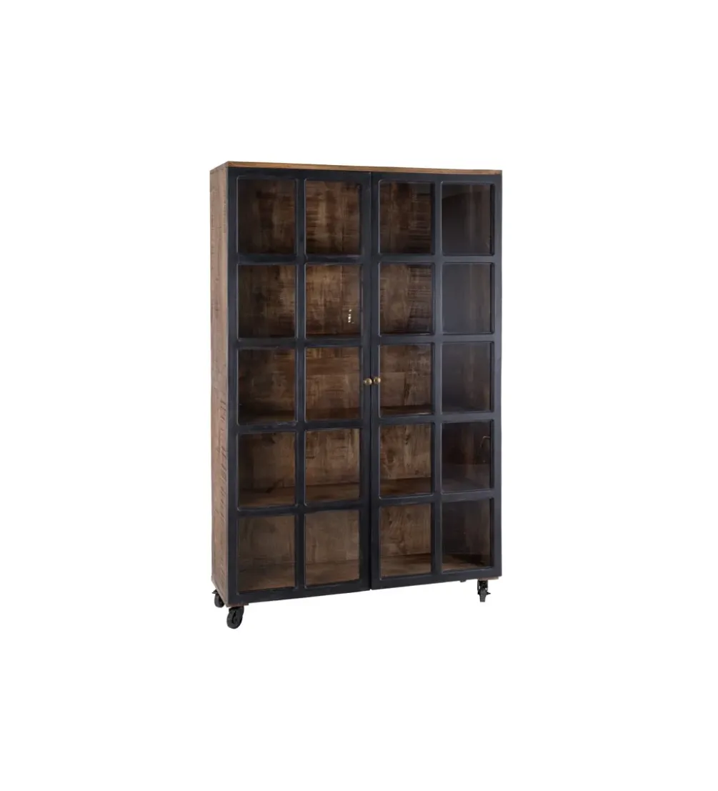 Witryna Iron Craft 115 cm drewno mango czarna