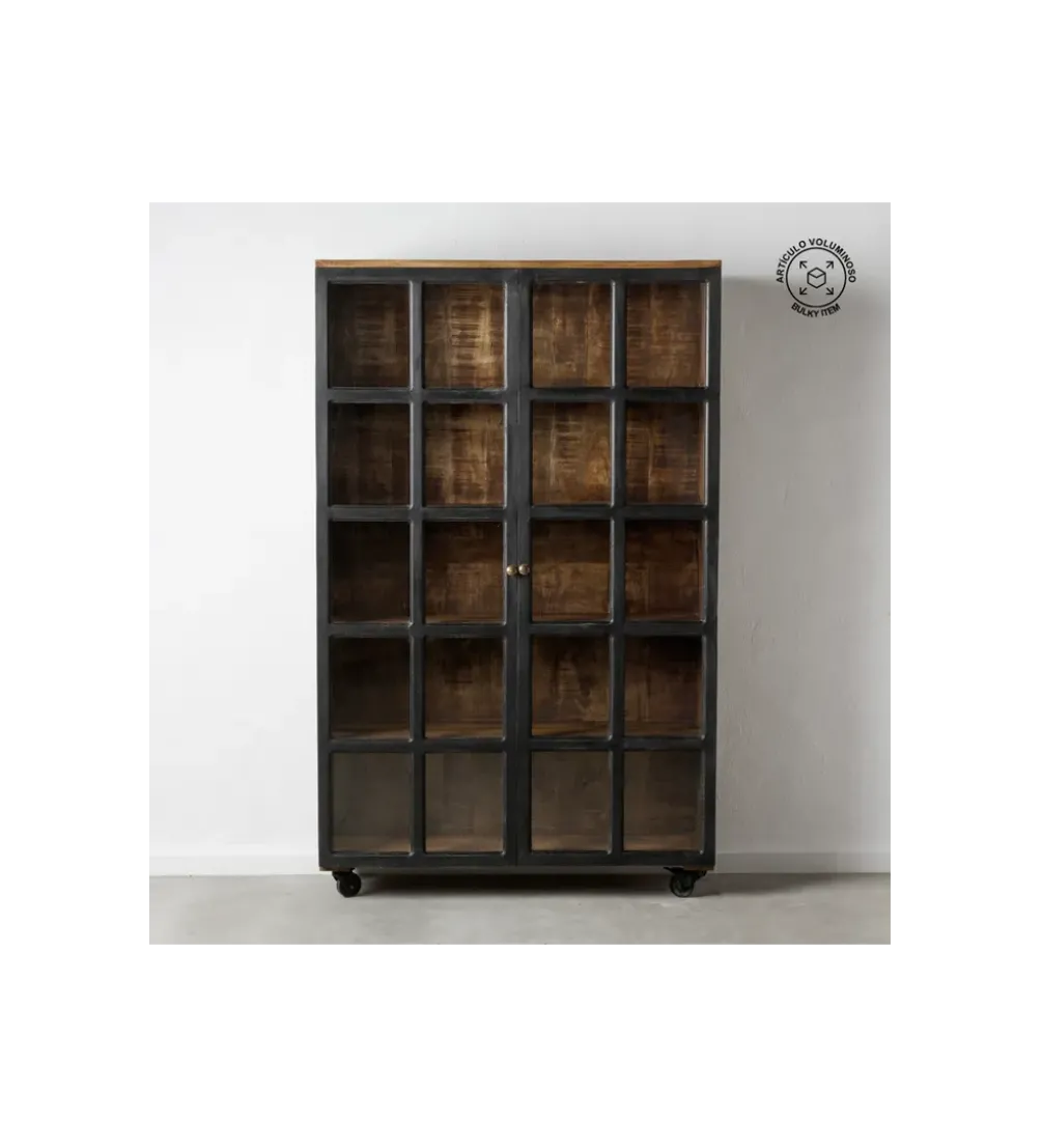 Witryna Iron Craft 115 cm drewno mango czarna