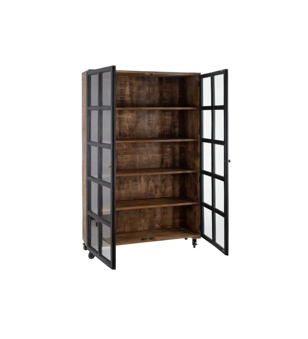 Witryna Iron Craft 115 cm drewno mango czarna
