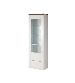 Witryna LARONA 65 cm o wybarwieniu Sonoma Trufel z kolorem Sibiu Larche