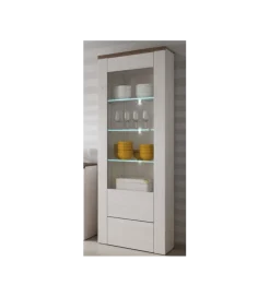 Witryna LARONA 65 cm o wybarwieniu Sonoma Trufel z kolorem Sibiu Larche