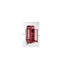 Witryna LONDON TELEPHONE 140 cm czerwona