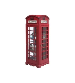 Witryna LONDON TELEPHONE 140 cm czerwona