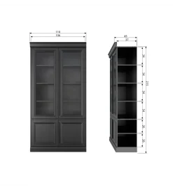 Witryna ORGANIZE 215 cm drewno sosna czarny mat