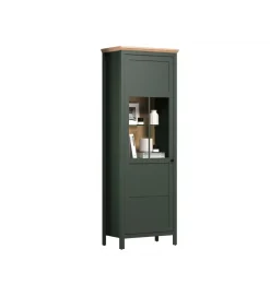 Witryna STANTON 69 cm w optyce dębu Evoke Ciemnozielony
