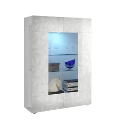 Witryna szklana PRISMA 120 cm biała