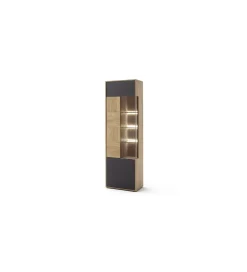 Witryna VALENCIA 64 cm lewostronna Antracytowo Naturalna