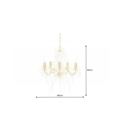 Żyrandol Karat S 40 cm 5 ramion złoty
