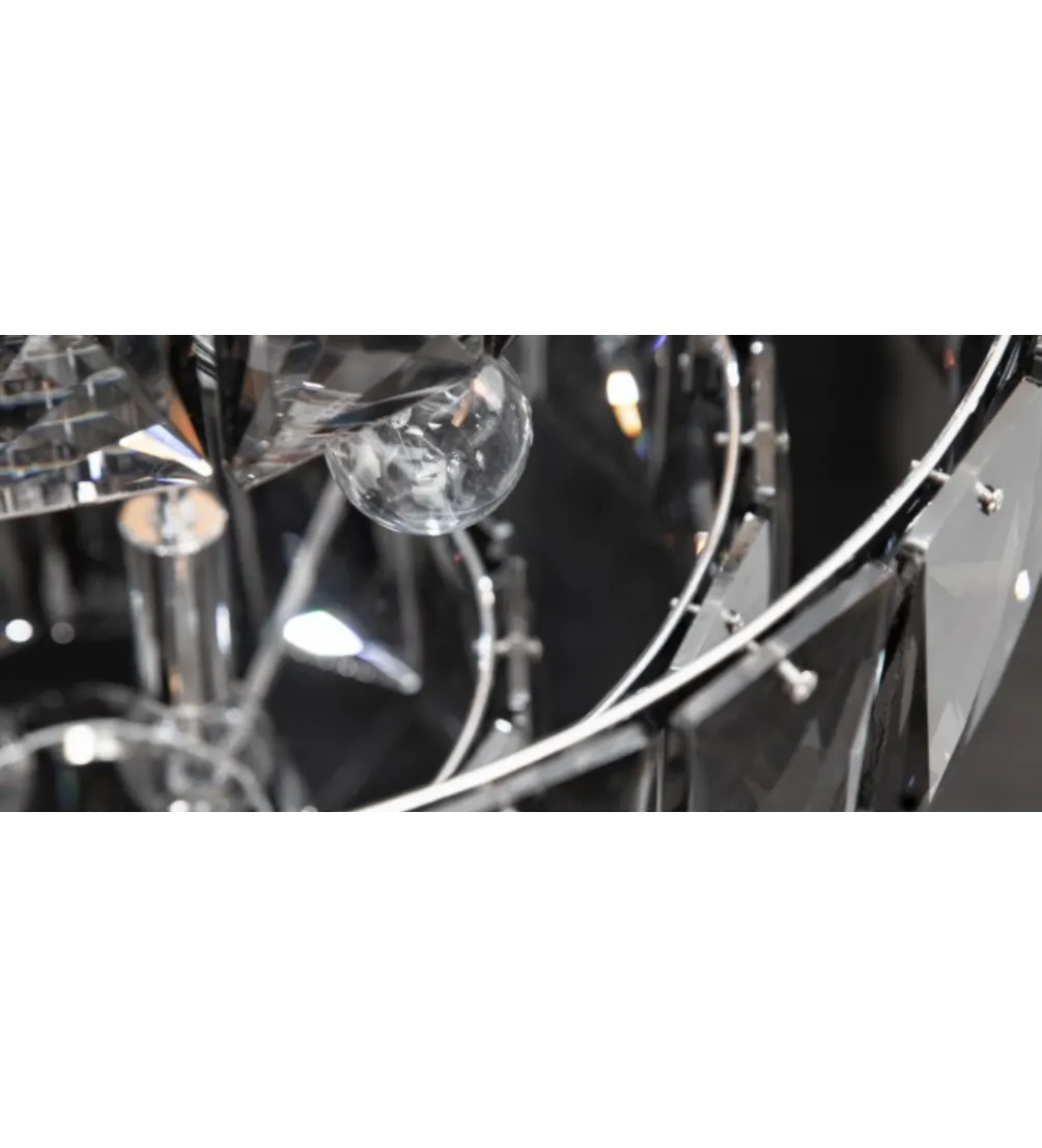 Żyrandol kryształowy PERAL 50 cm szlachetny szary
