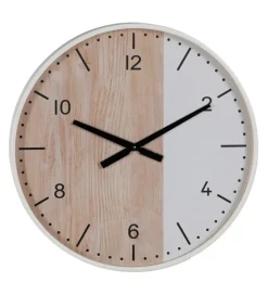 Zegar KUMINA 60 cm naturalny biały