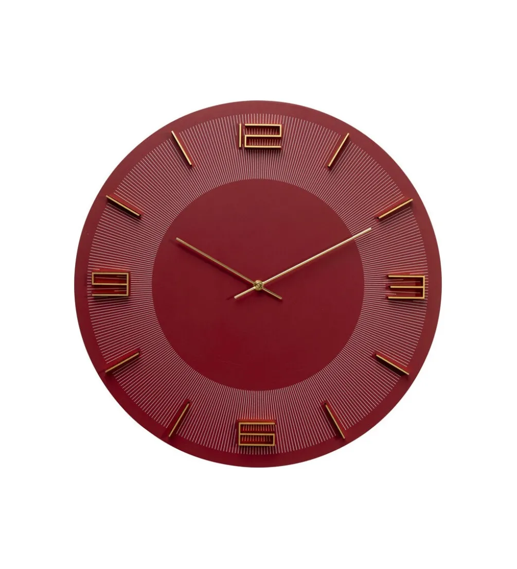 Zegar LEONARDO 49 cm czerwony złoty