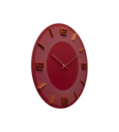Zegar LEONARDO 49 cm czerwony złoty
