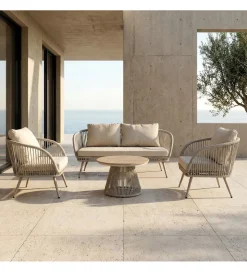 Zestaw ogrodowy DUNA sofa 153 cm dwa fotele 74 cm stolik 66 cm