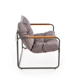 Zestaw ogrodowy HUDSON sofa 116 cm dwa fotele 75 cm ława 68 cm popielaty brązowy
