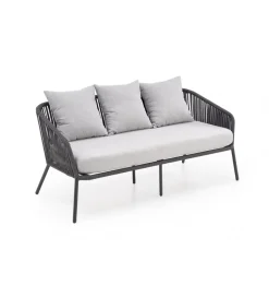 Zestaw ogrodowy ROCCA ciemnoszary - sofa + 2 x fotel + ława