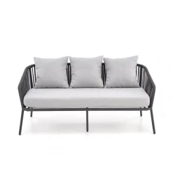 Zestaw ogrodowy ROCCA ciemnoszary - sofa + 2 x fotel + ława