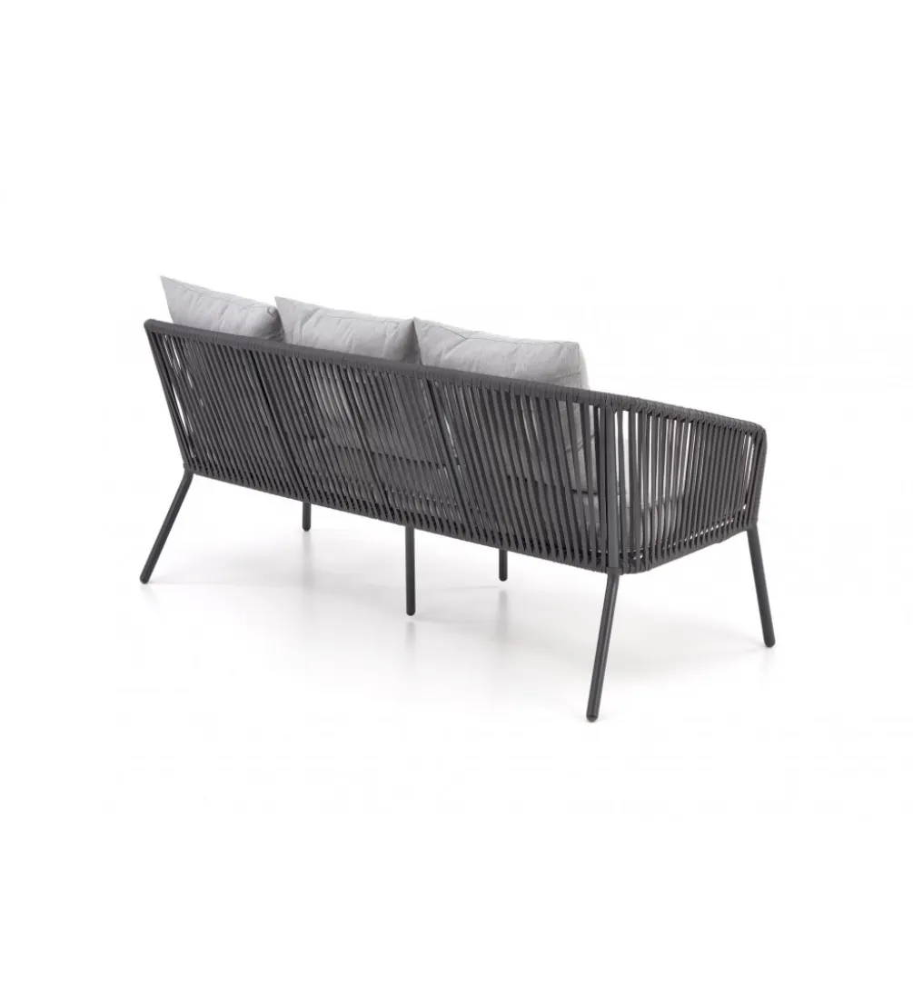 Zestaw ogrodowy ROCCA ciemnoszary - sofa + 2 x fotel + ława