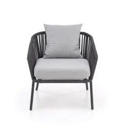 Zestaw ogrodowy ROCCA ciemnoszary - sofa + 2 x fotel + ława
