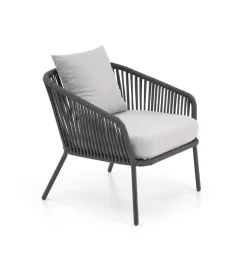 Zestaw ogrodowy ROCCA ciemnoszary - sofa + 2 x fotel + ława
